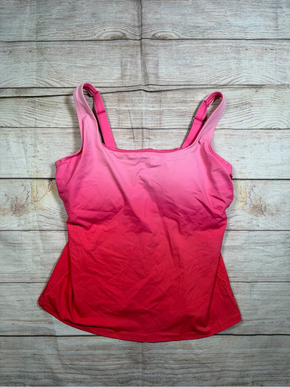 Lands' End Pink Ombre Tankini Top size‎ 10 DD